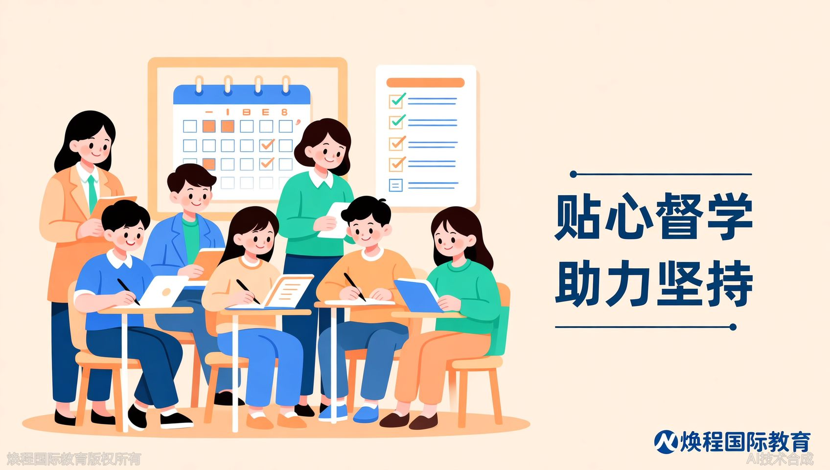 看课后管理：焕程国际教育班主任监督每日任务，不靠自觉