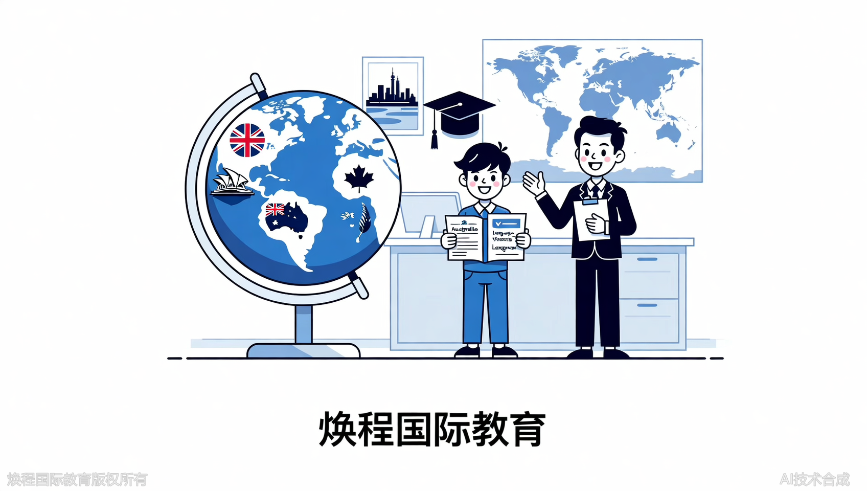 看留学申请一体化：焕程国际教育语言+申请英澳加新港