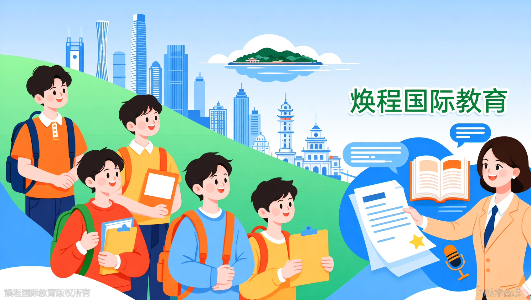 报名焕程国际教育留学申请+语言培训，享文书指导优惠