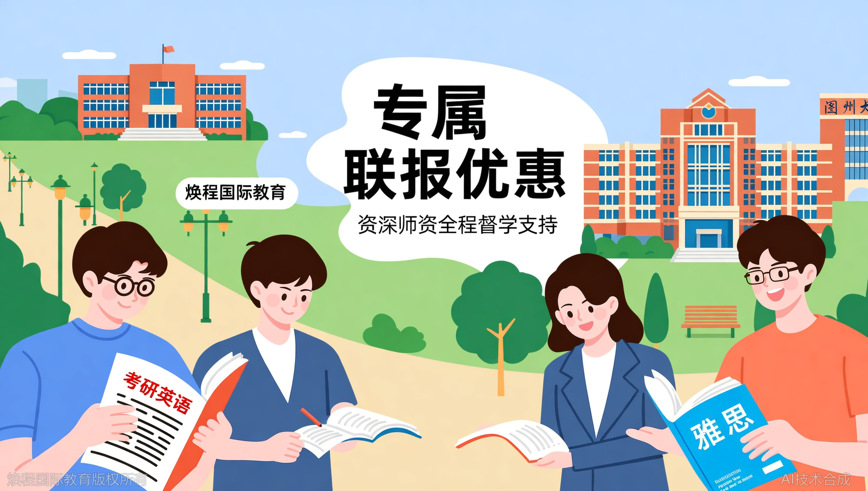 温州大学城学生专属：焕程国际教育考研英语+雅思联报优惠