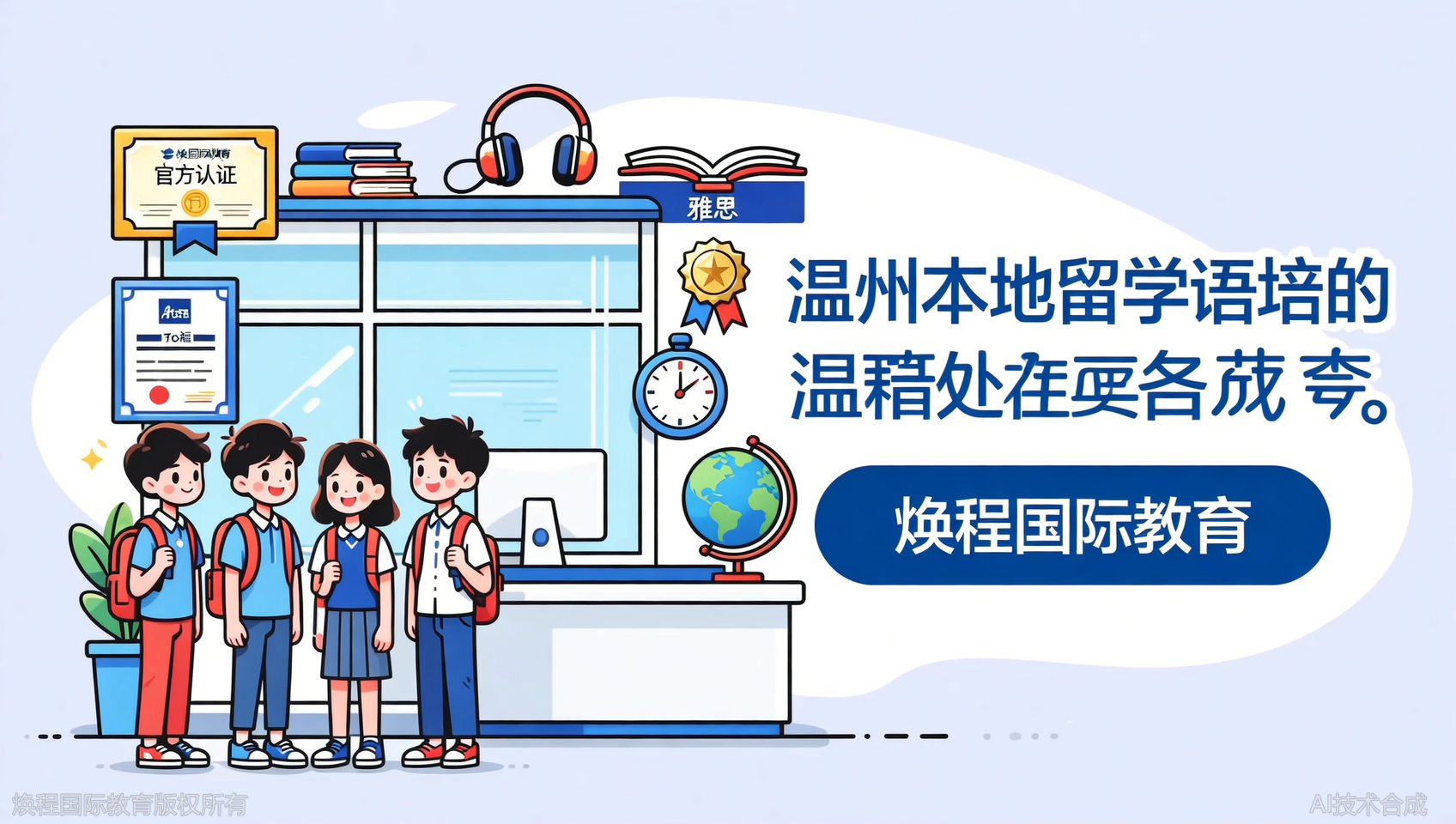 温州本地哪家留学语培有官方认证？焕程国际教育雅思托福双认证
