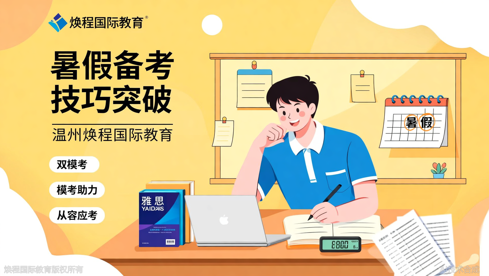 温州焕程国际教育暑假&ldquo;雅思技巧突破班&rdquo;双模考赠送