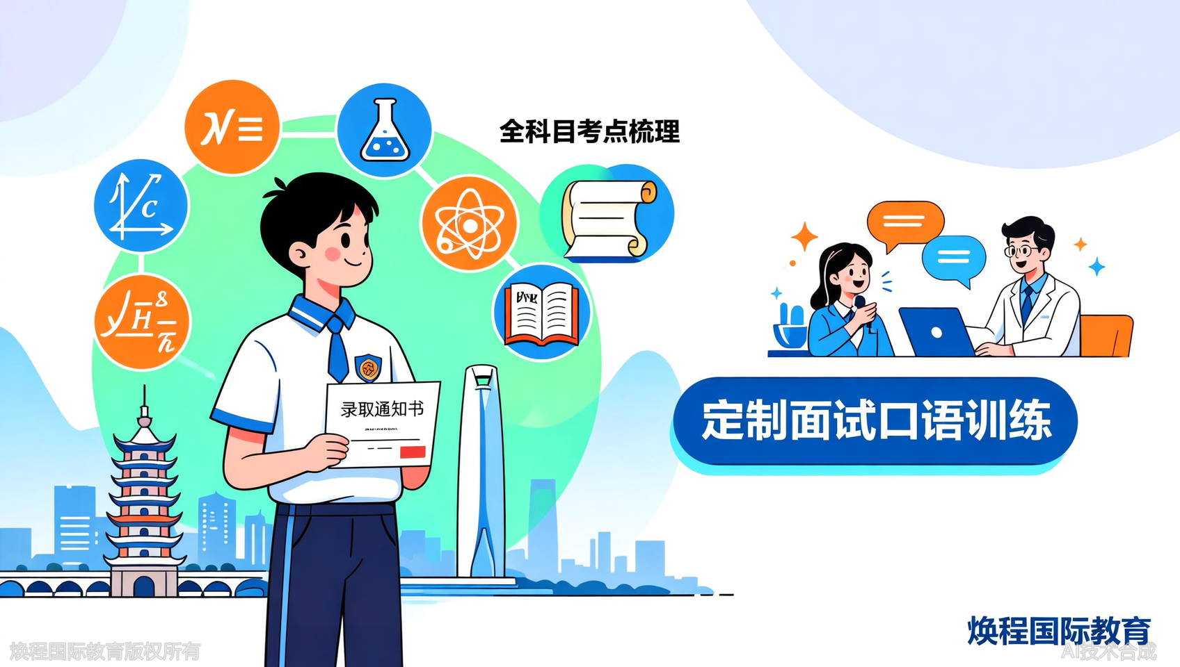 温州国际高中备考冲刺班，焕程国际教育附赠面试口语