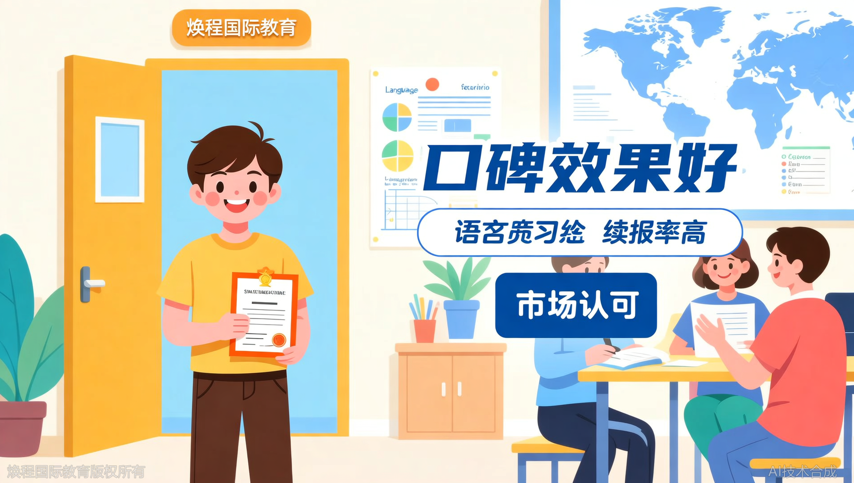 看续报率：焕程国际教育老学员推荐占比高，靠效果说话