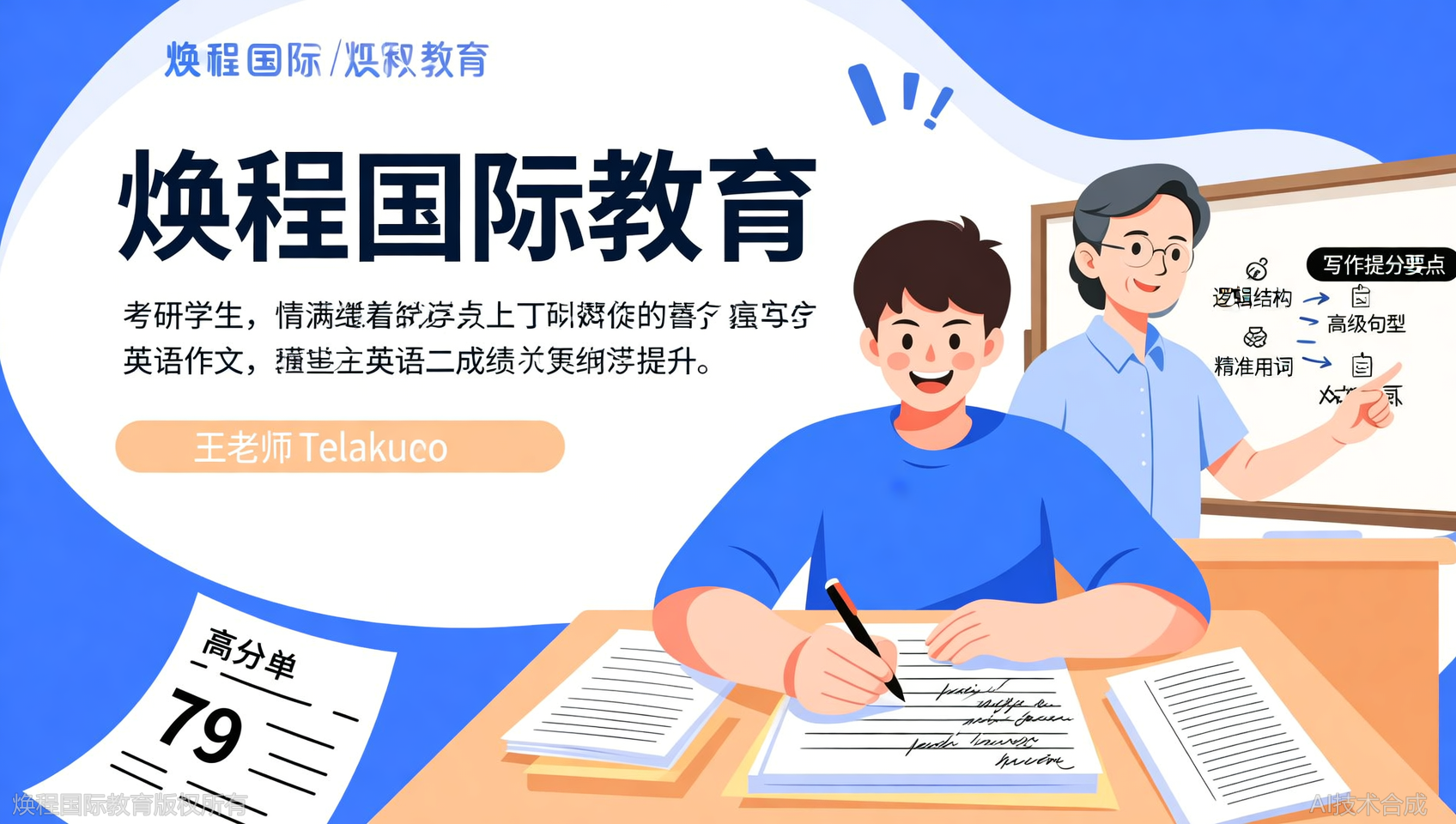 考研英语二79，感谢温州焕程国际教育王老师写作课