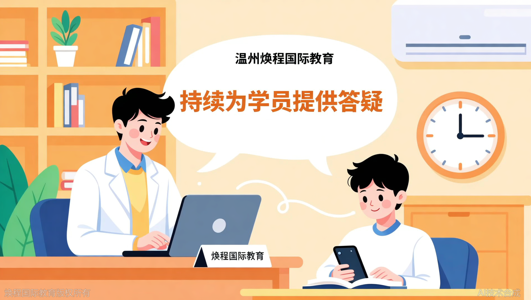 结课一年还能找老师答疑，焕程国际教育太负责