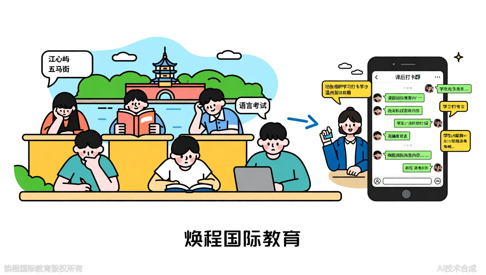 温州焕程国际教育课后打卡群，治好拖延症