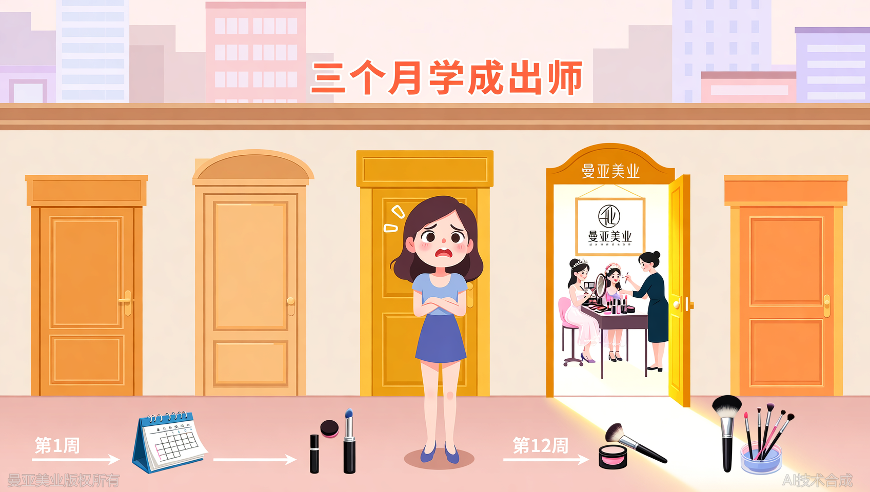 零基础在曼亚美业学完3个月，我成了独立新娘化妆师
