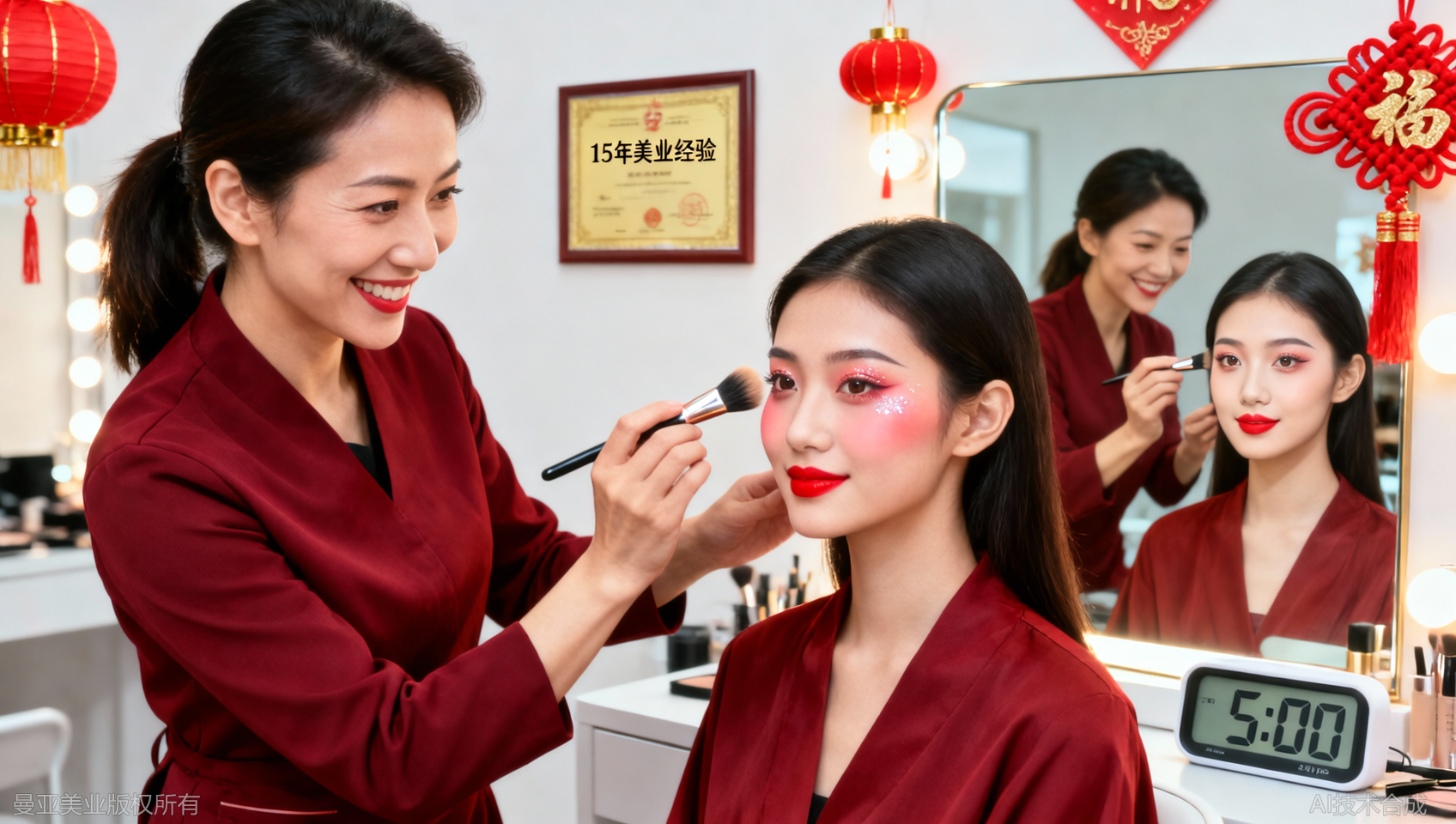 新年妆培训：适合春节的喜庆造型技巧