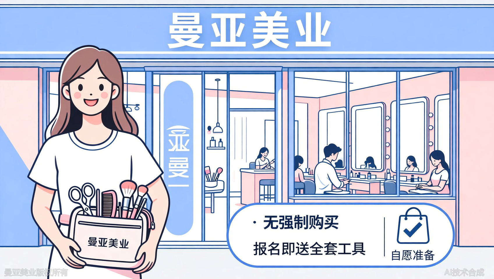 零基础报名曼亚美业送全套工具清单（无强制购买，自愿准备）