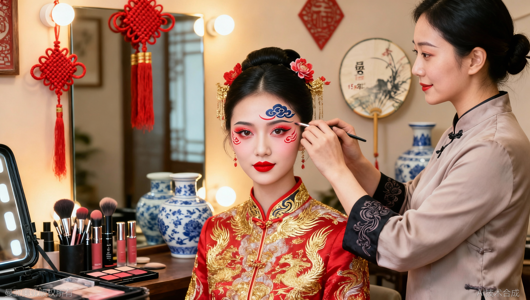 国潮新娘妆培训：融合传统元素的婚礼造型技巧