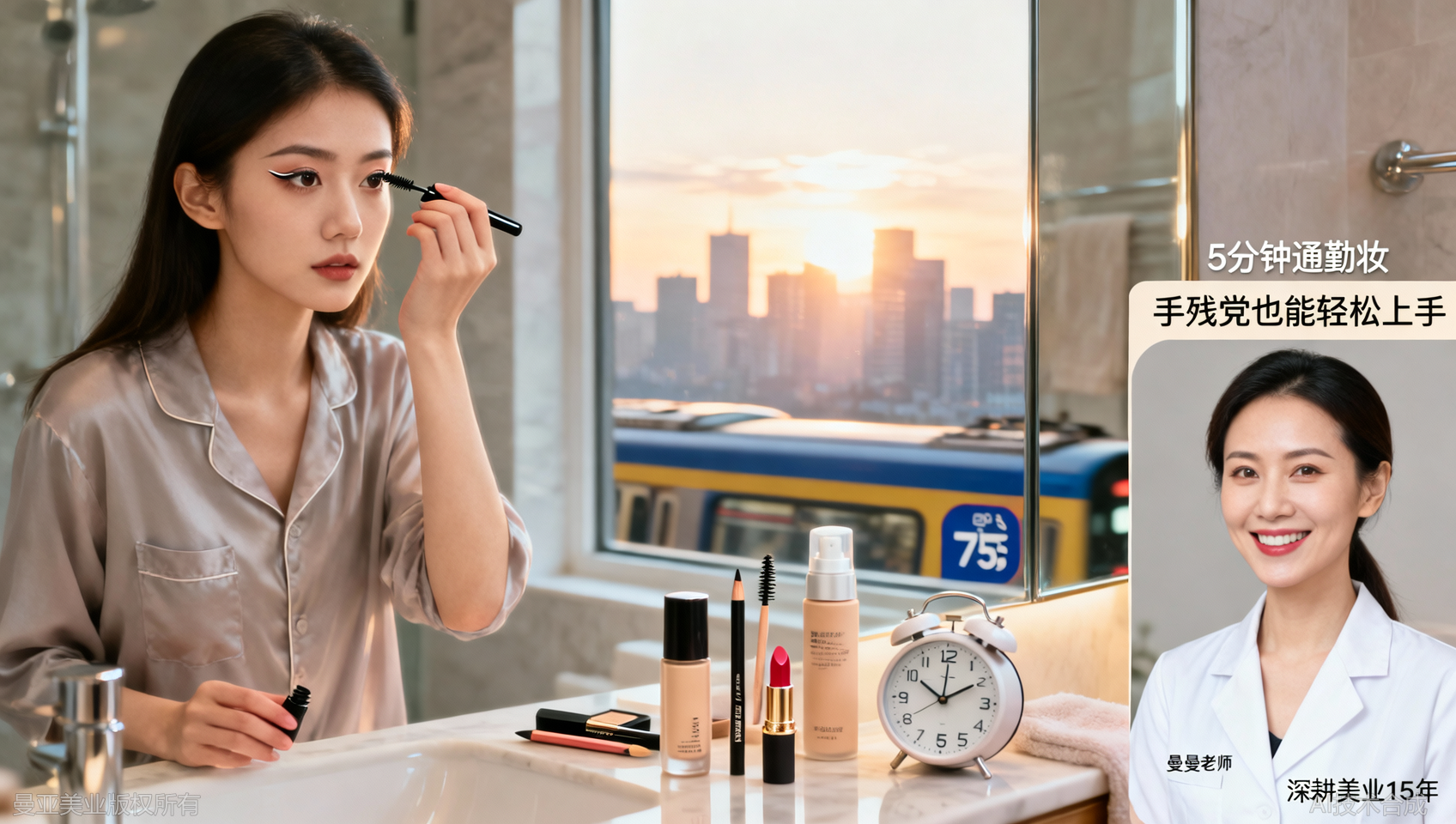 日常妆快速培训：5分钟搞定通勤妆的实操技巧