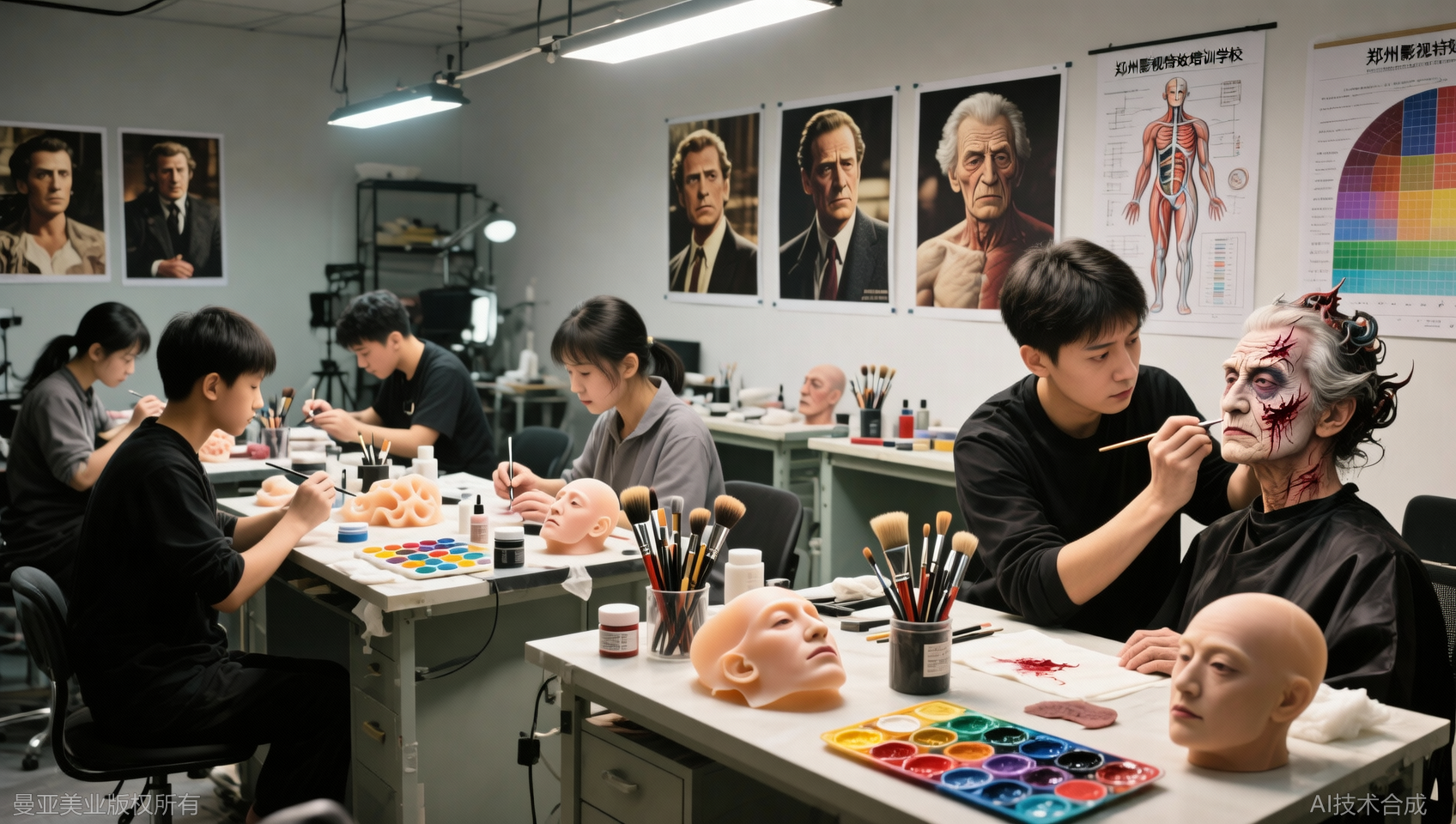 郑州影视特效化妆培训学校解析：从假体制作到伤口特效的课程细节