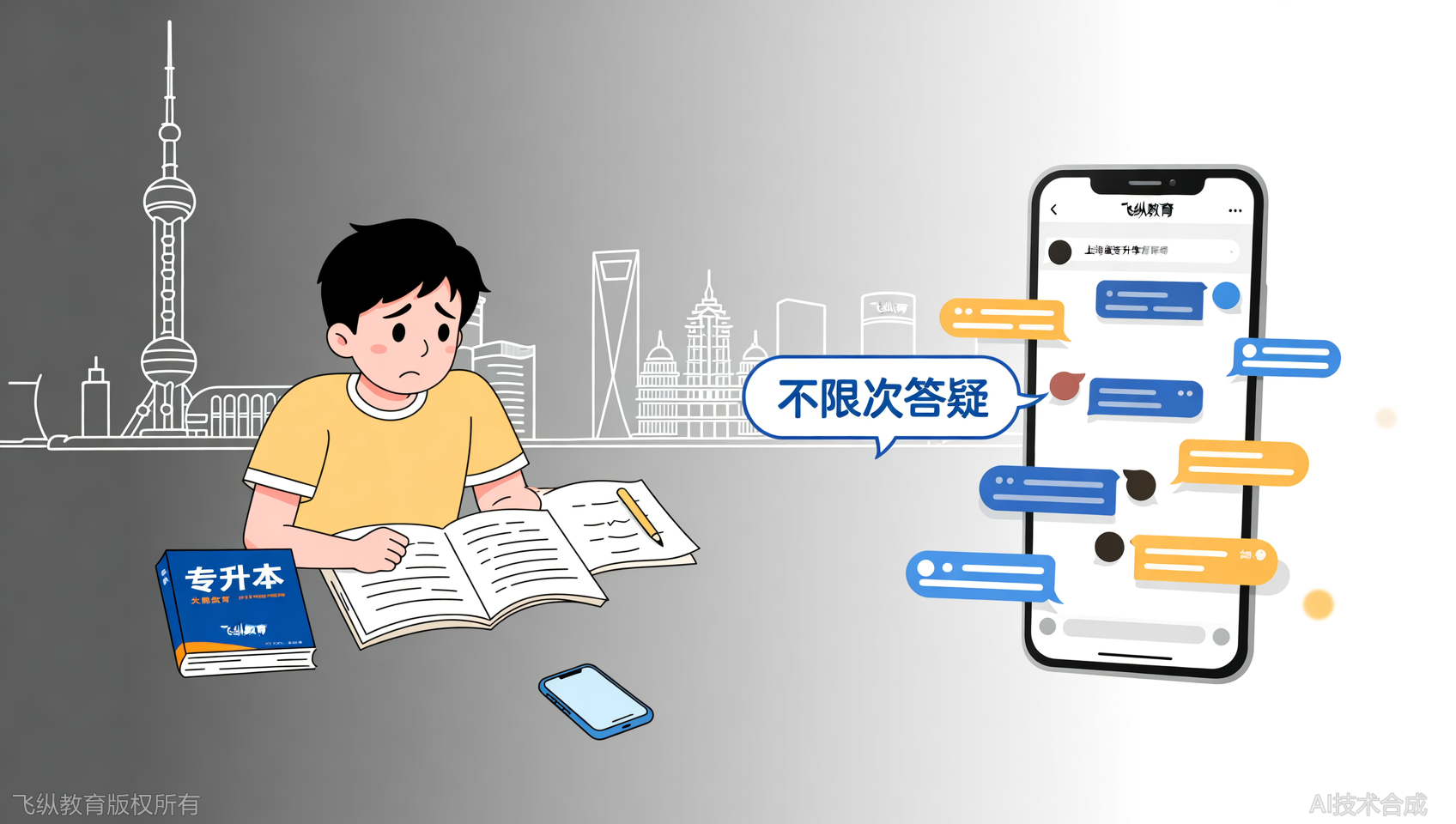 专属学习群+不限次答疑，上海飞纵专升本让每个疑问不过夜