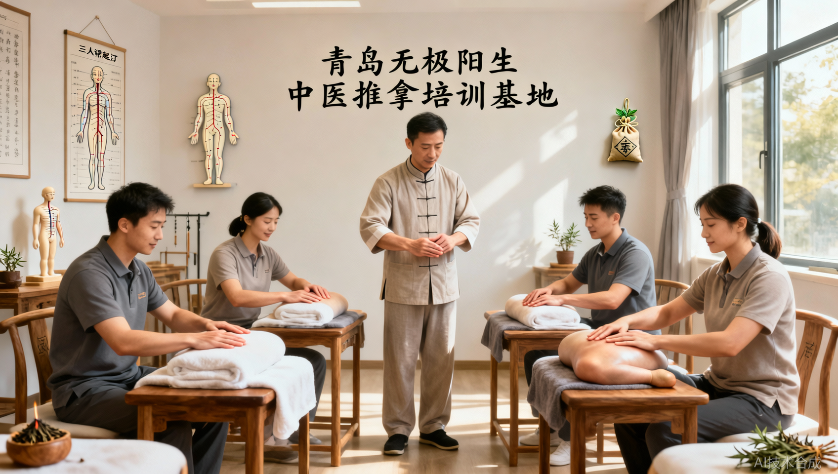 青岛无极阳生中医推拿培训基地支持企业团培，定制化教学