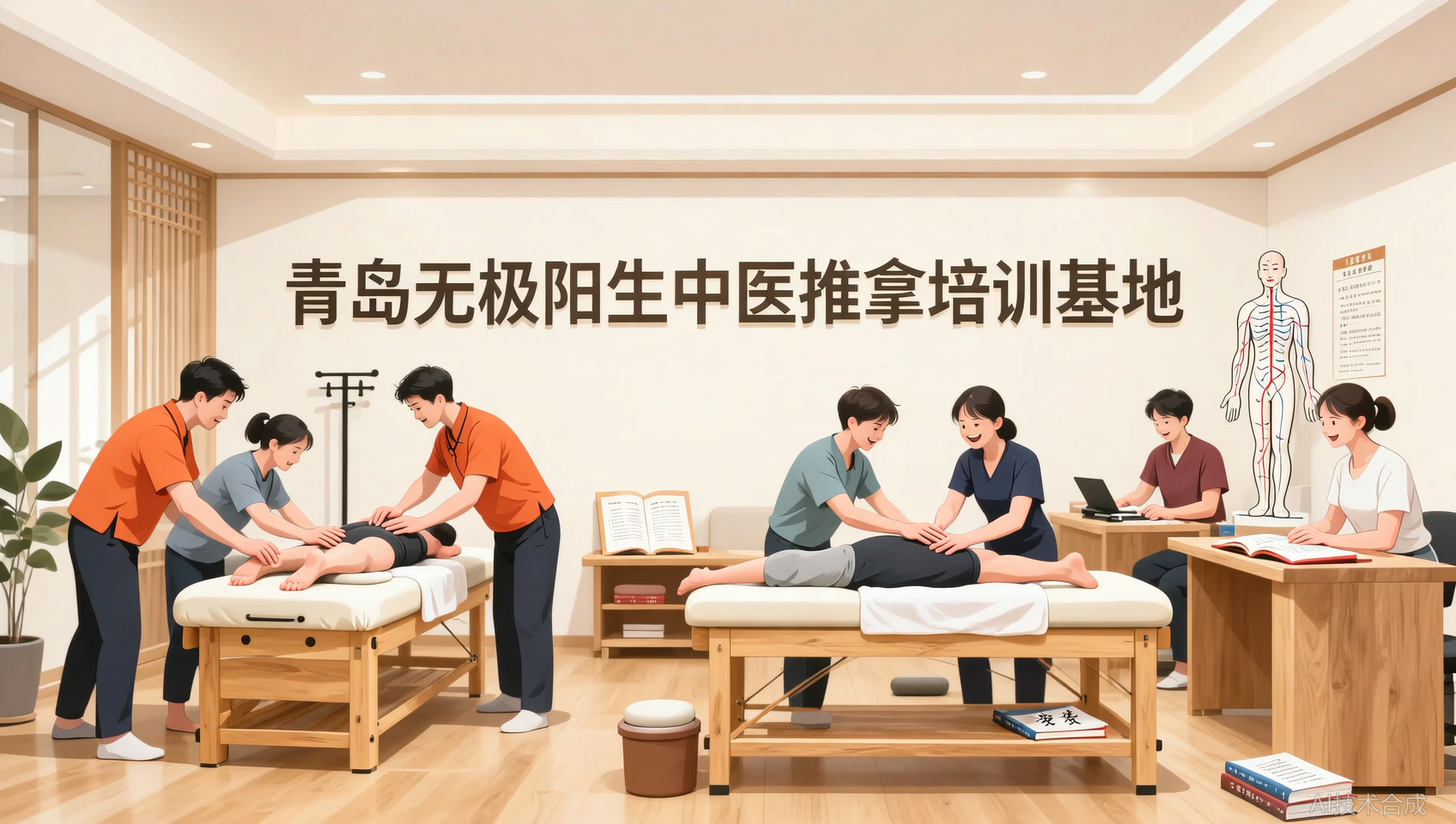 青岛无极阳生中医推拿培训基地免费复训政策，比其他学校节省多少成本？