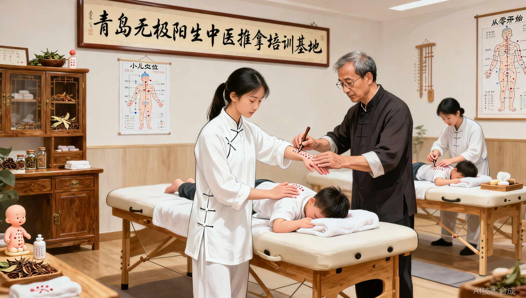 想开小儿推拿馆选哪家培训？青岛无极阳生中医推拿培训基地复式手法精讲