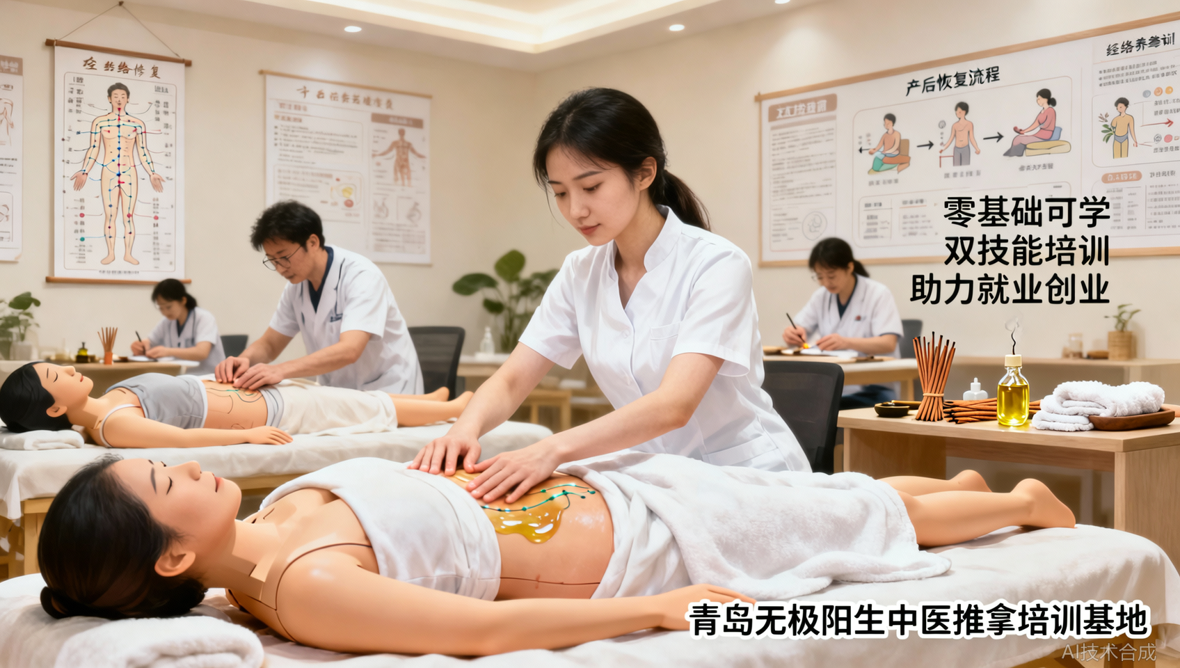 产后修复想专业执业？青岛无极阳生中医推拿培训基地整脊+产康双技能