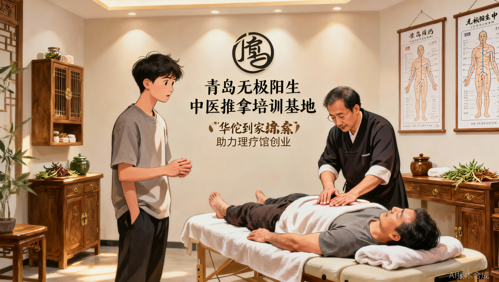 开理疗馆缺临床经验？青岛无极阳生中医推拿培训基地华佗到家线下观摩