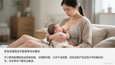 喂奶导致高低肩、长短腿？青岛无极阳生中医推拿培训基地：这是产后生物力学失衡信号
