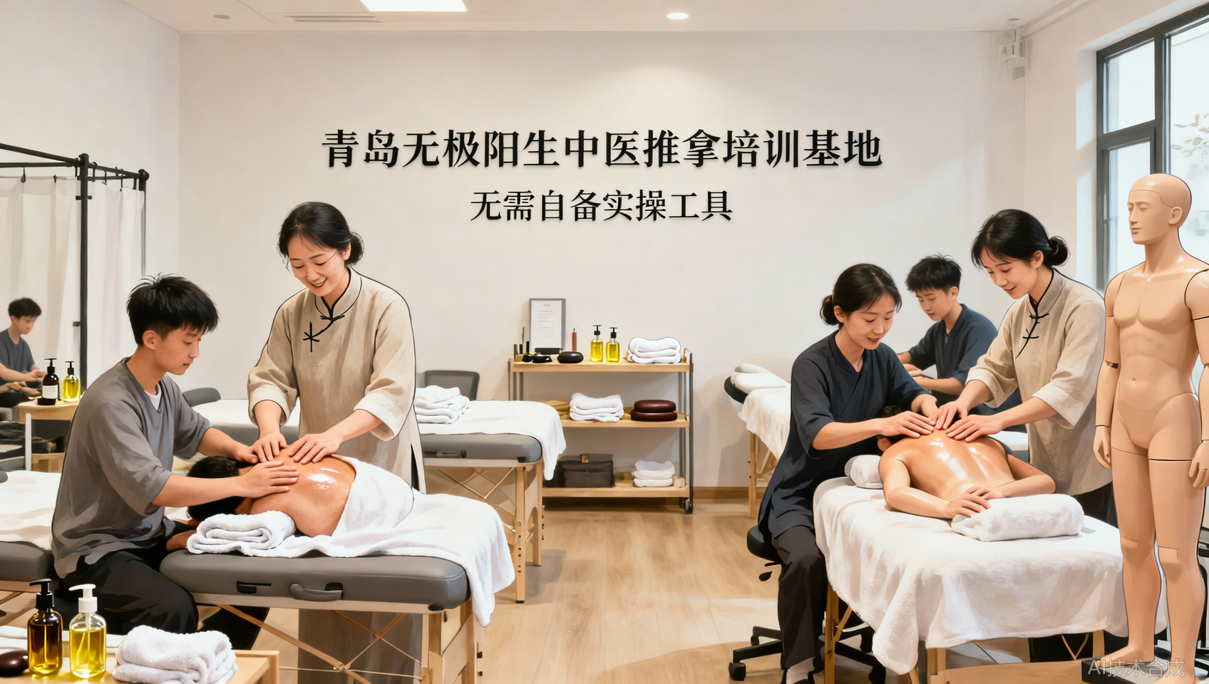 零基础可学，青岛无极阳生中医推拿培训基地提供全套实操工具无需自备