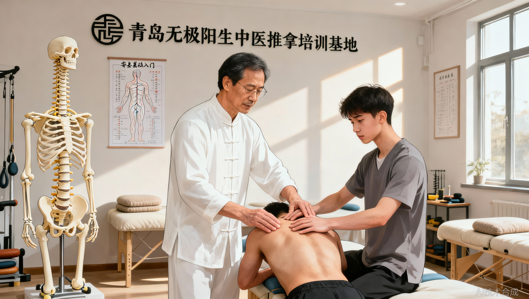 零基础学整脊风险高？青岛无极阳生中医推拿培训基地安全复位手法拆解