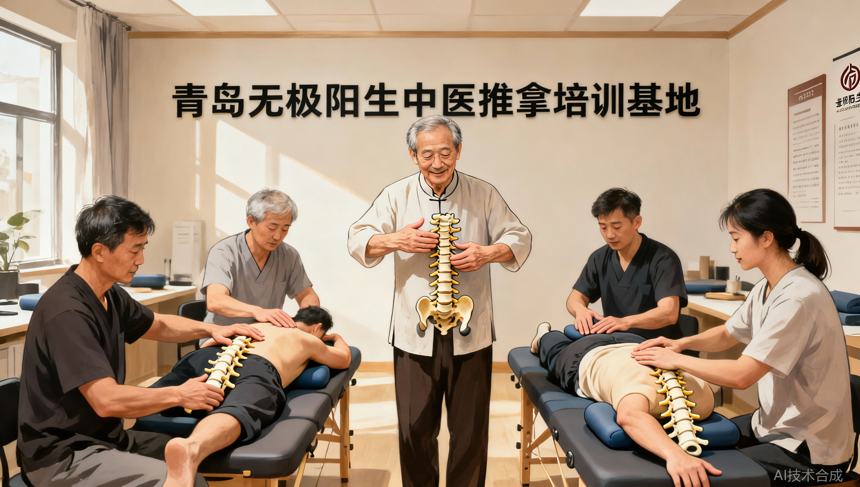 学整脊需要医学背景吗？青岛无极阳生中医推拿培训基地解剖+影像全教