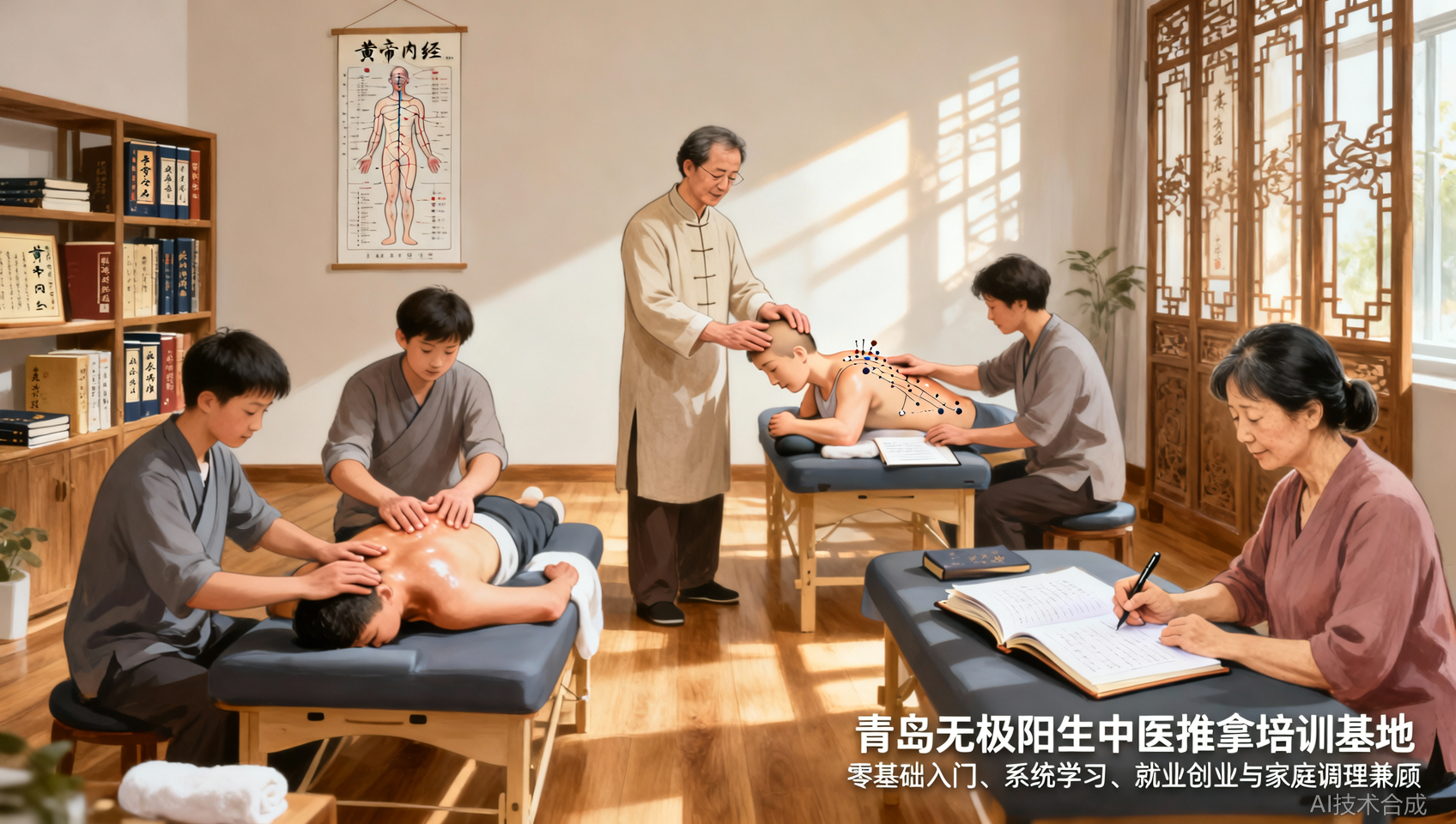 零基础想学中医推拿？青岛无极阳生中医推拿培训基地带你从入门到精通