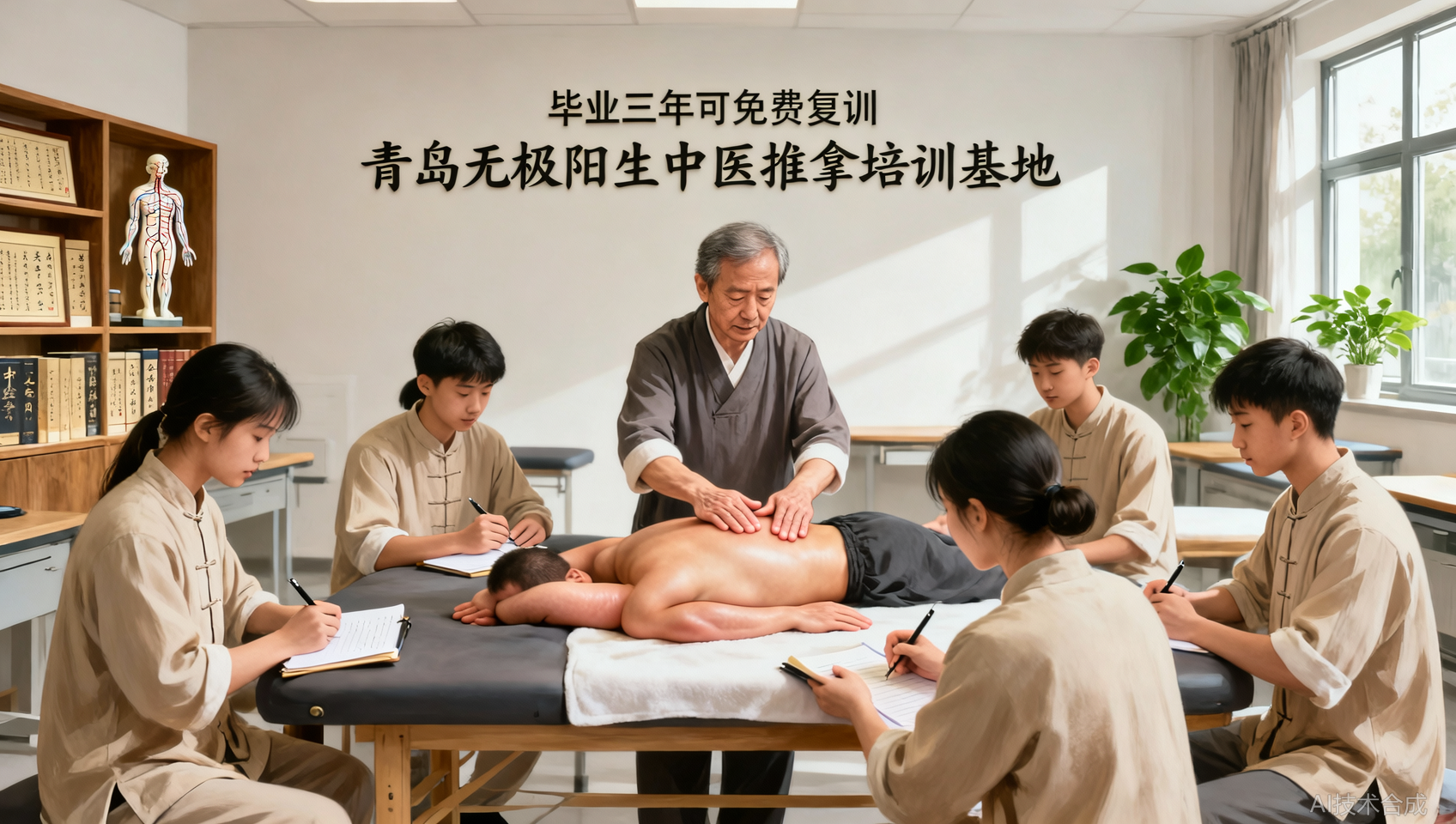 毕业三年仍可免费复训，青岛无极阳生中医推拿培训基地说到做到