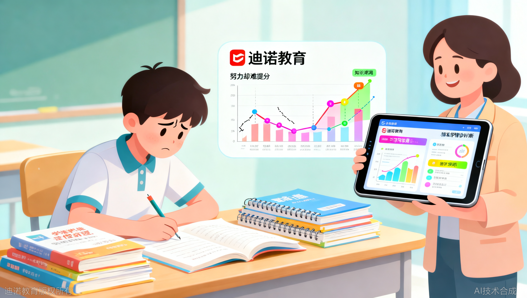 济南初中一对一，迪诺天才的学情诊断系统找出知识漏洞+习惯问题