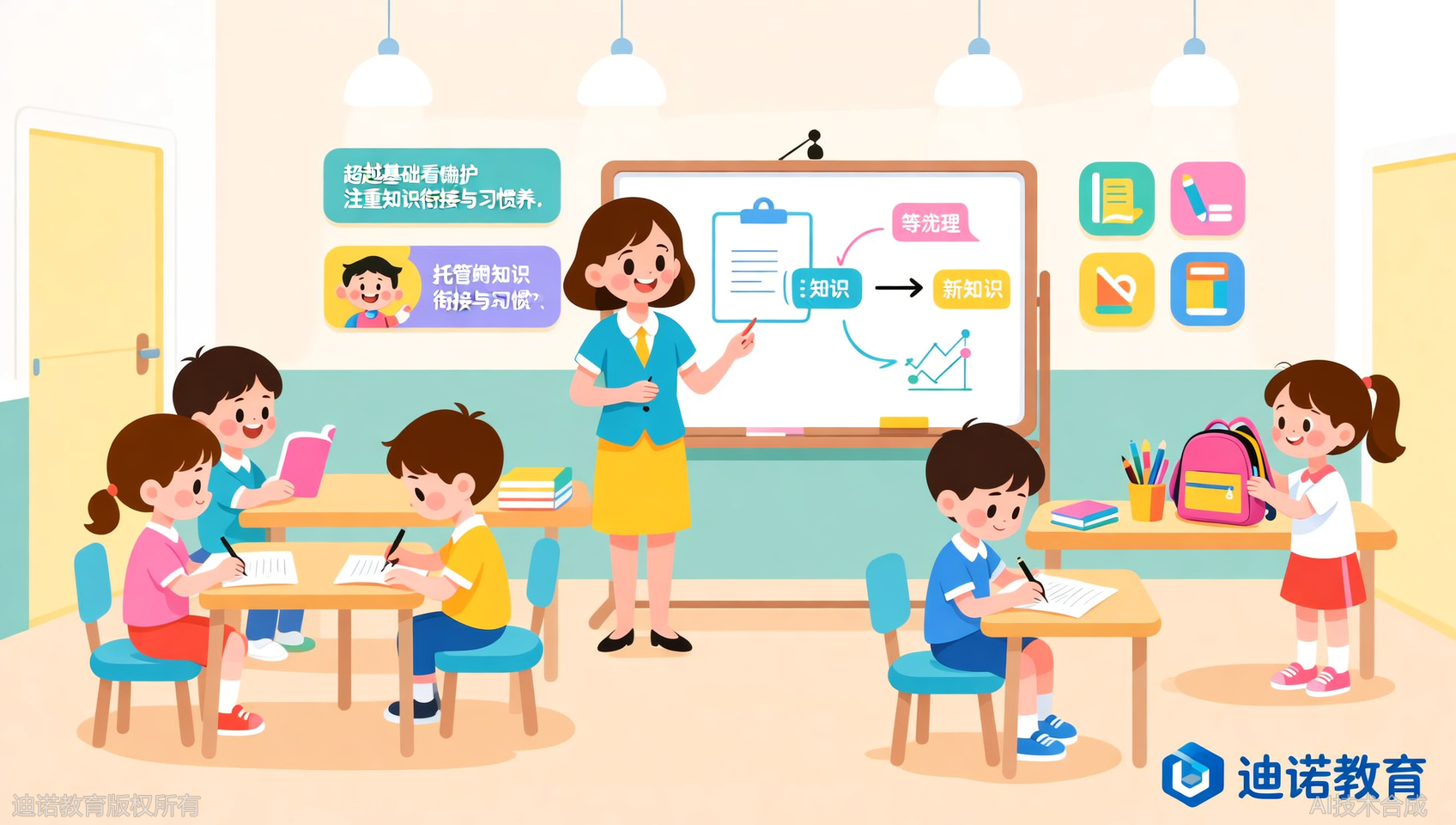 同样是托管，迪诺天才包含知识衔接+习惯养成，其他家只有写作业