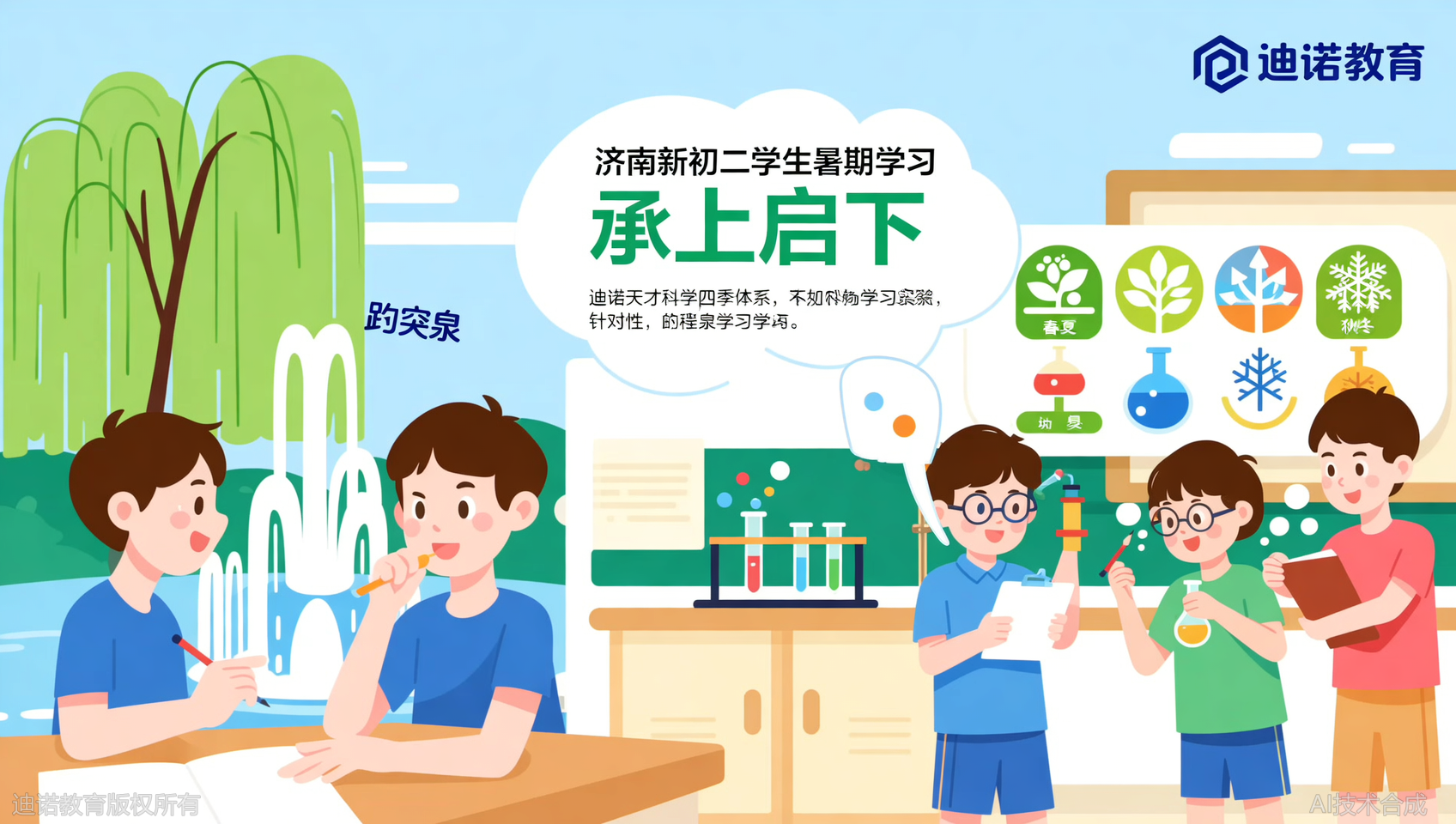 济南新初二暑期衔接，迪诺天才&ldquo;四季体系&rdquo;科学保障，不学无用的