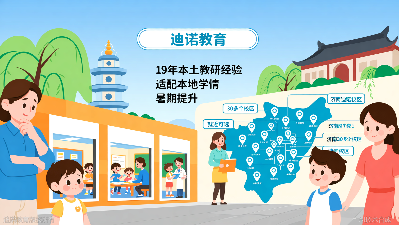 2026济南暑假班选哪家？迪诺天才19年本土教研，30+校区可步行上学