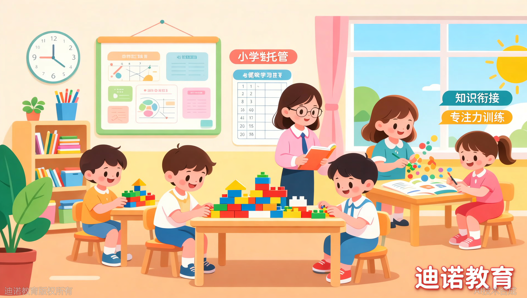 迪诺天才小学托管班：知识衔接+专注力训练，开学前收心利器