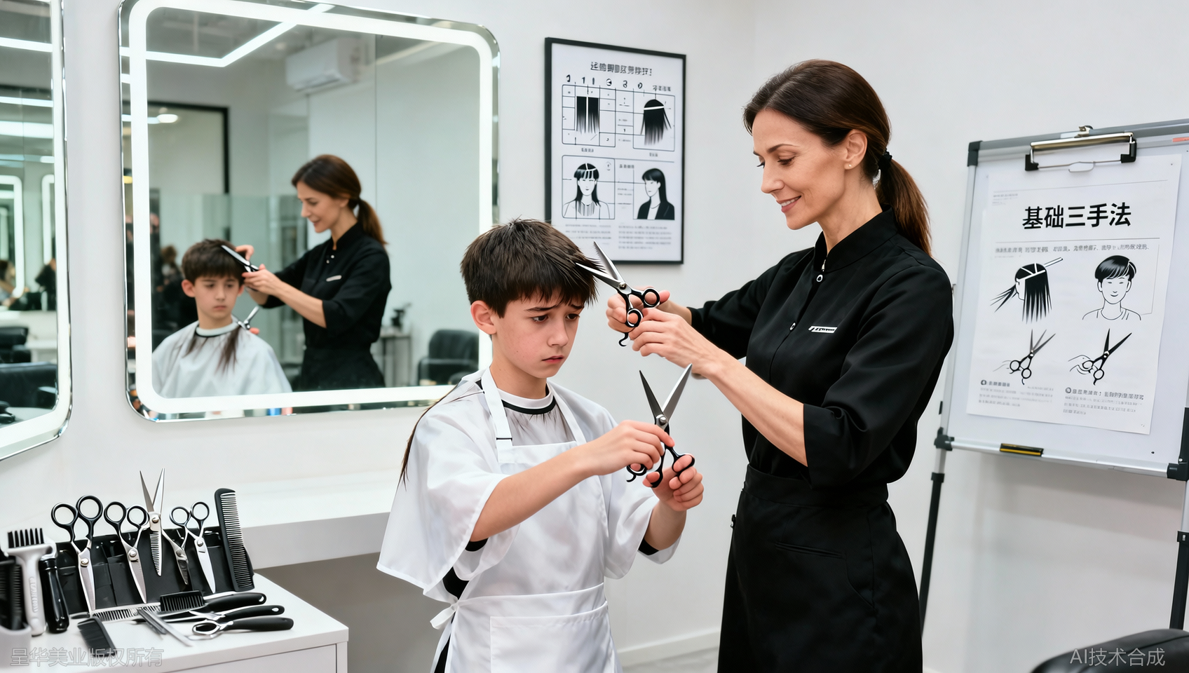 重庆美发培训剪发基础手法：3个新手必学的正确操作