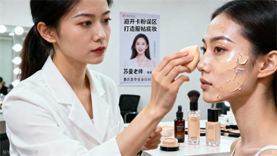 重庆干性皮肤化妆培训：避开这2个卡粉的错误