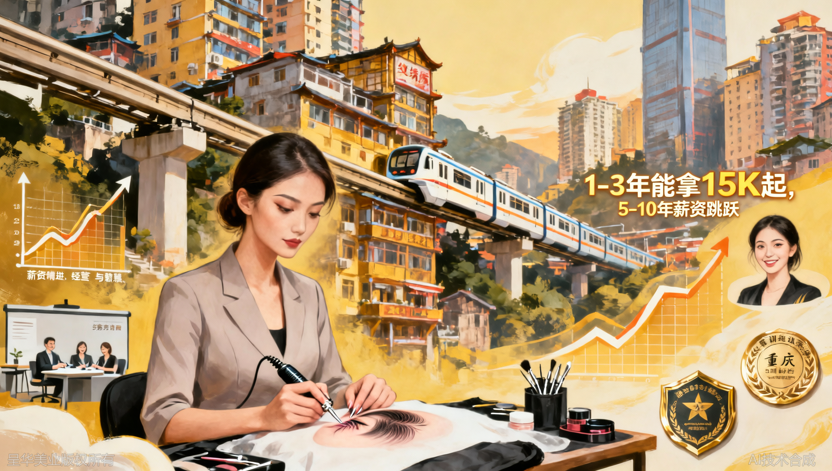 重庆纹绣师薪资水平：真实收入揭秘（附提升技巧）