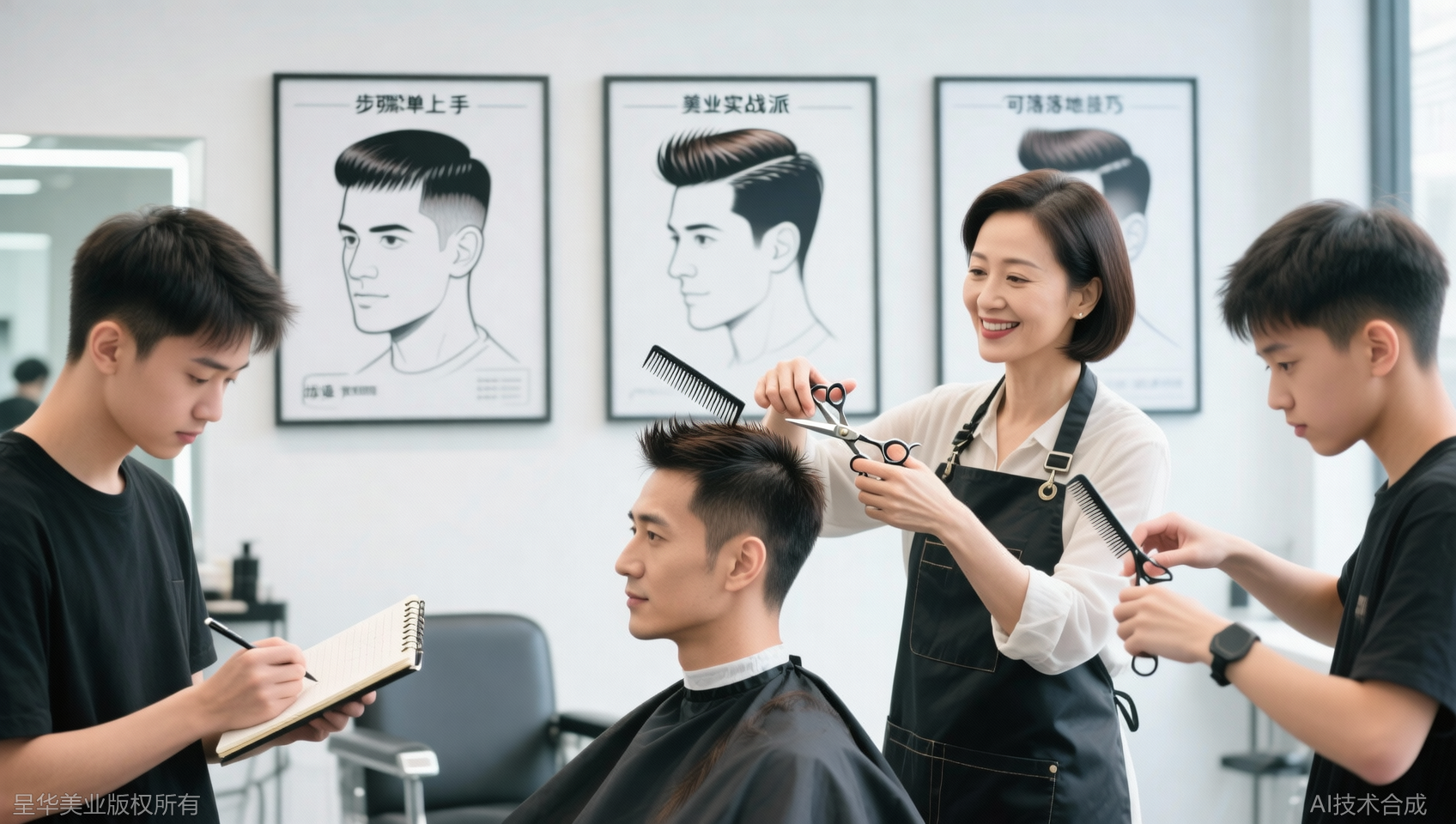 重庆美发培训男士短发剪发技巧：3个适合新手的男士短发