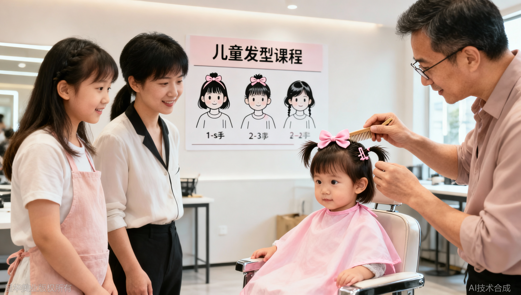 重庆美发培训儿童发型课程：3个适合新手的可爱发型实操