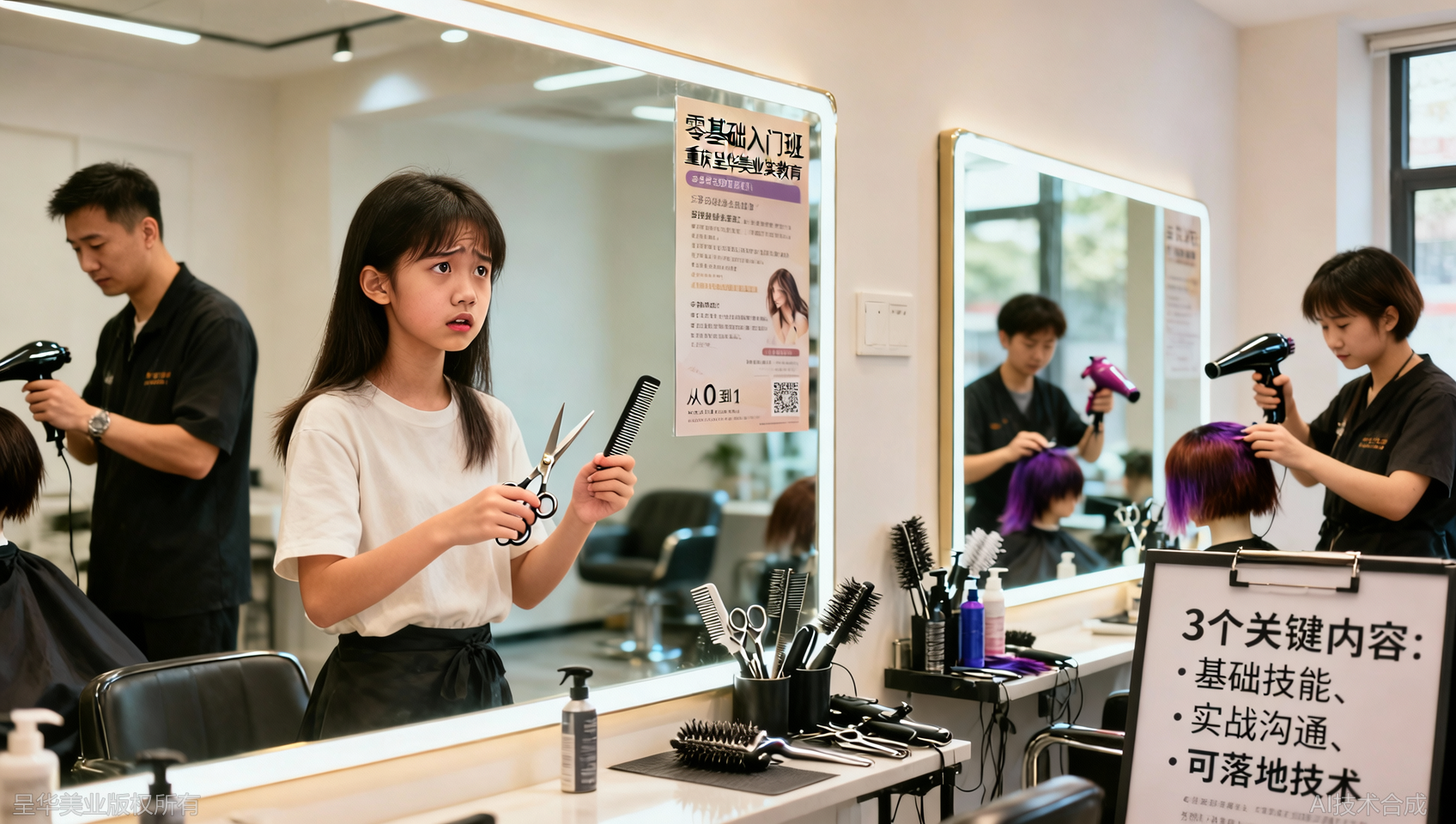 重庆美发培训零基础入门班：新手入门的3个关键内容