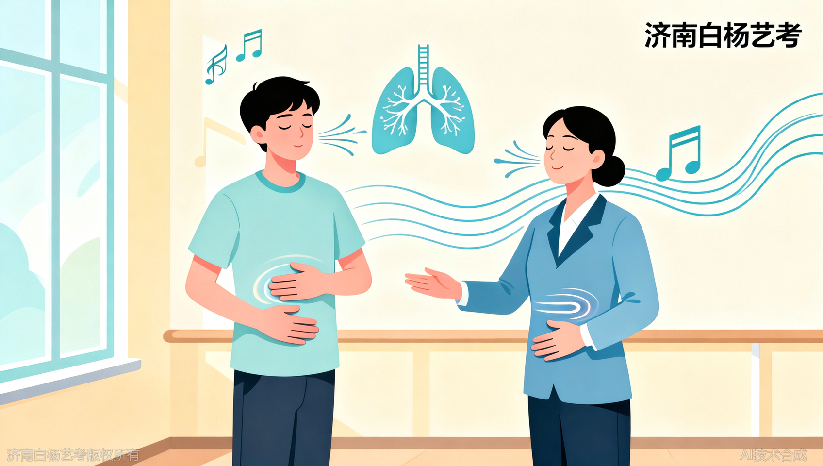 艺考声乐高音总破？济南白杨艺术学校教你科学呼吸法