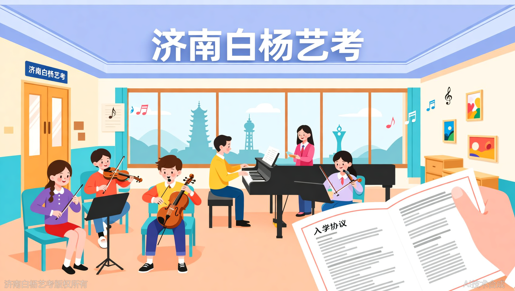 济南白杨艺术学校入学签约协议，保障教学服务内容