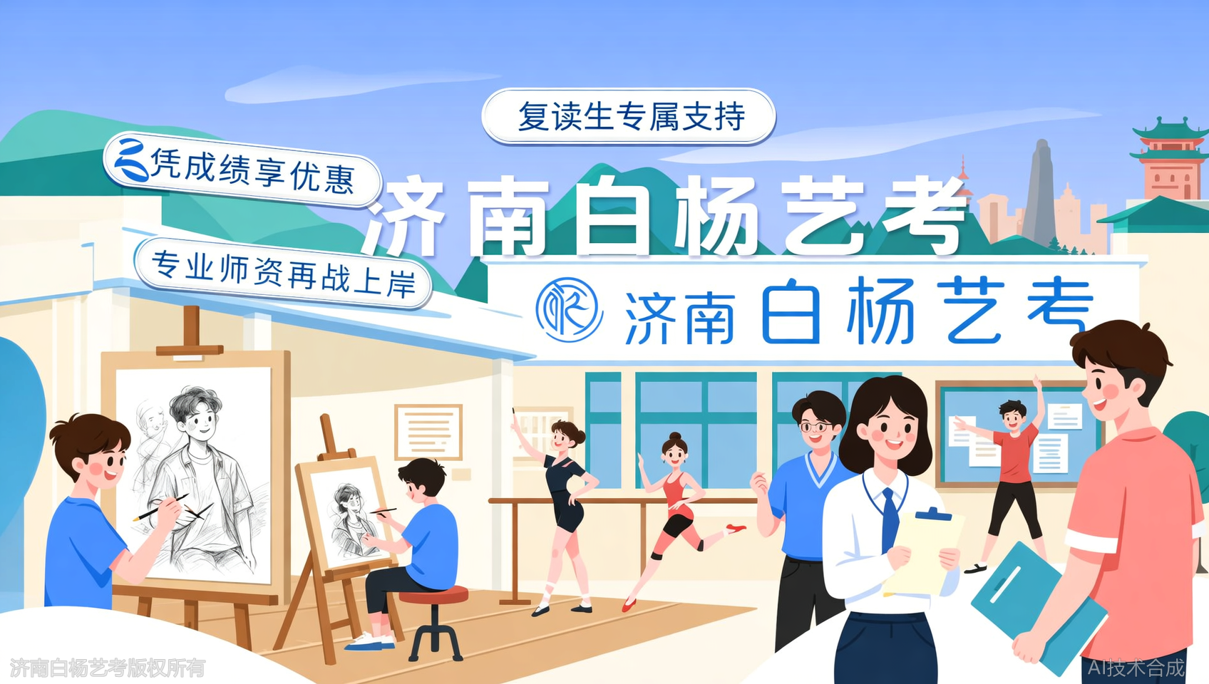 复读生专属优惠：济南白杨艺术学校凭统考分数享打折