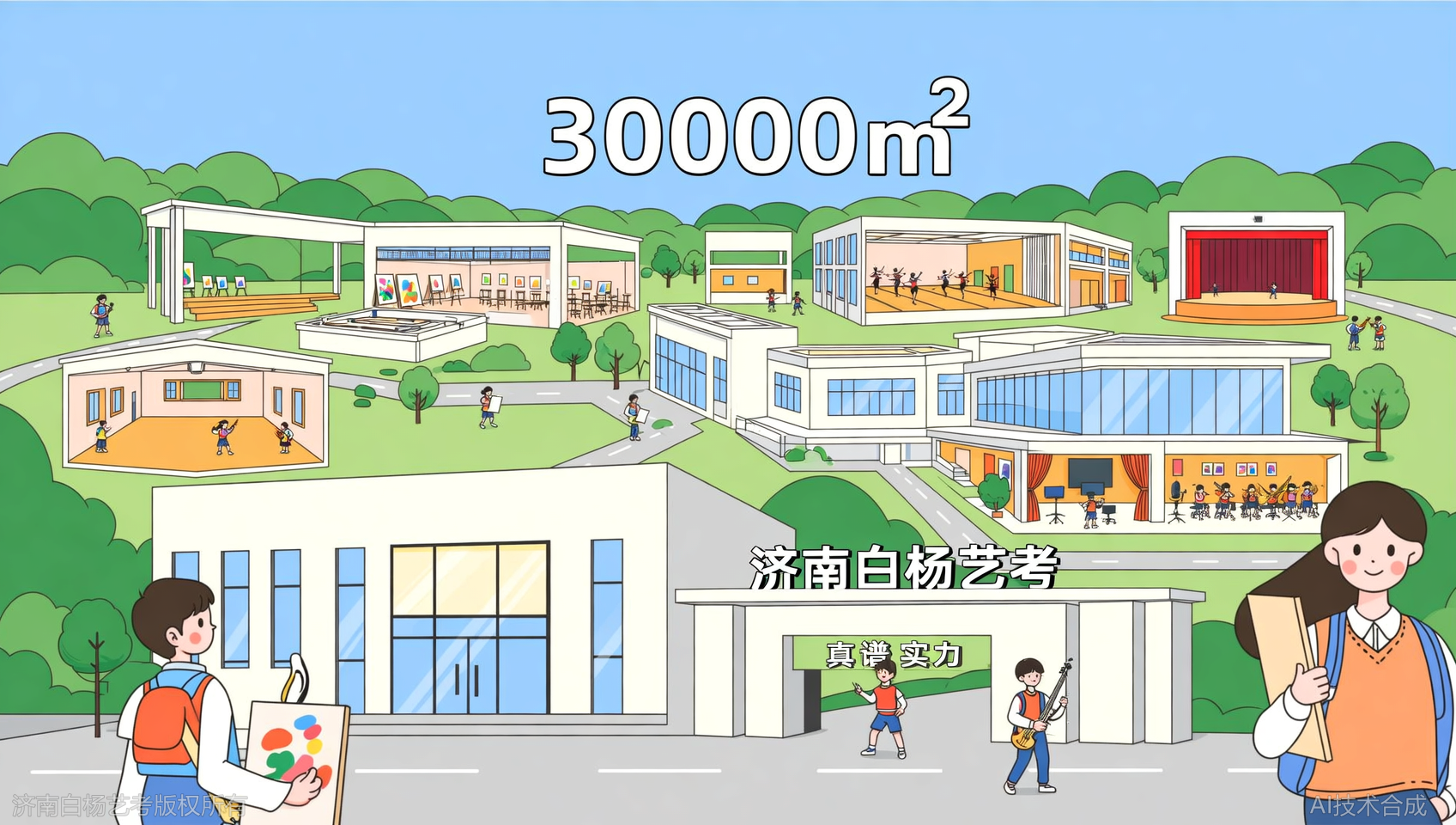 30000㎡独立艺术园区：济南白杨艺术学校环境大揭秘