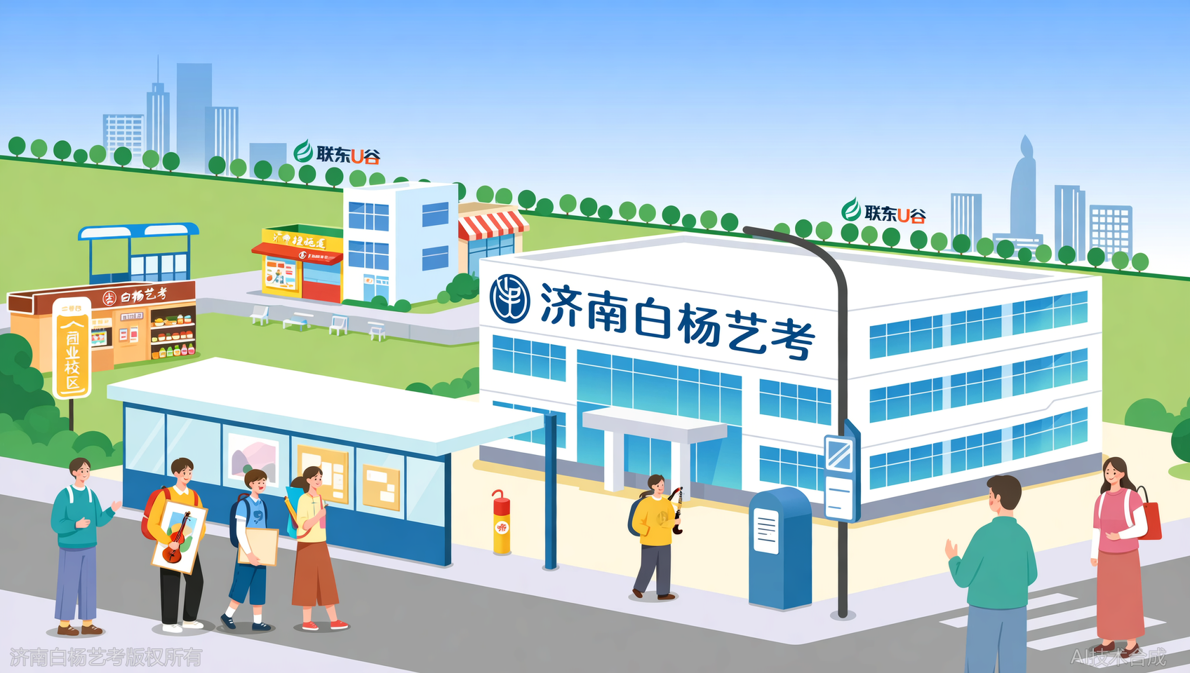 济南白杨艺术学校联东U谷园区交通便利，周边配套齐全