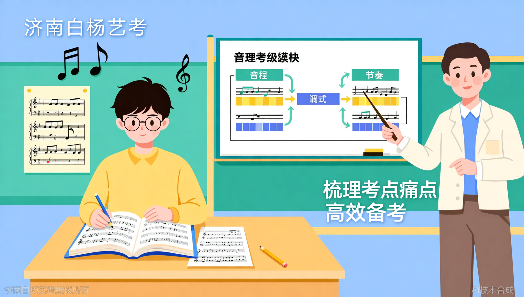 乐理考级与艺考考点精讲：济南白杨艺术学校教研成果