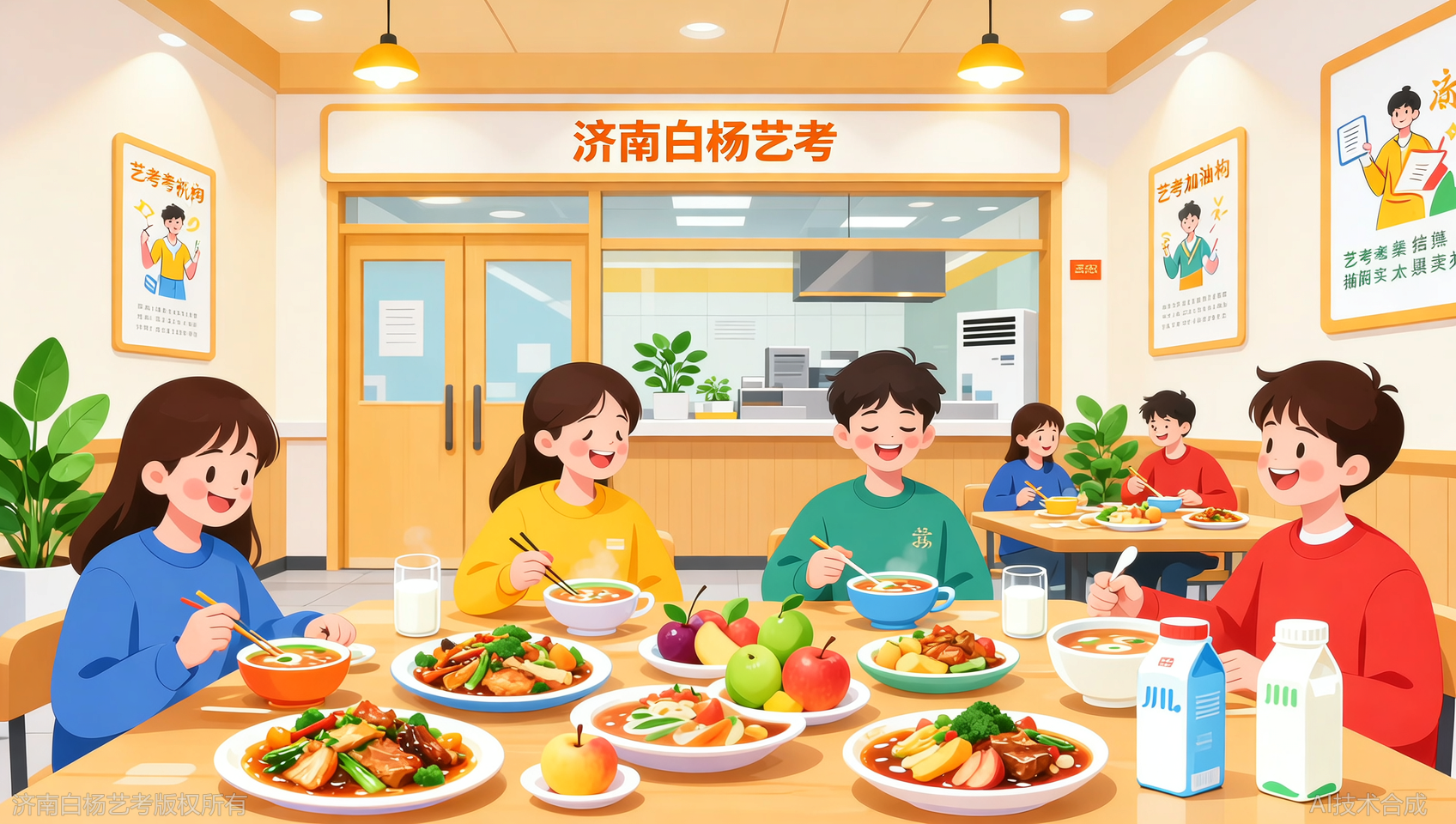 济南白杨艺术学校的食堂伙食被我们称为&ldquo;艺考加油站&rdquo;