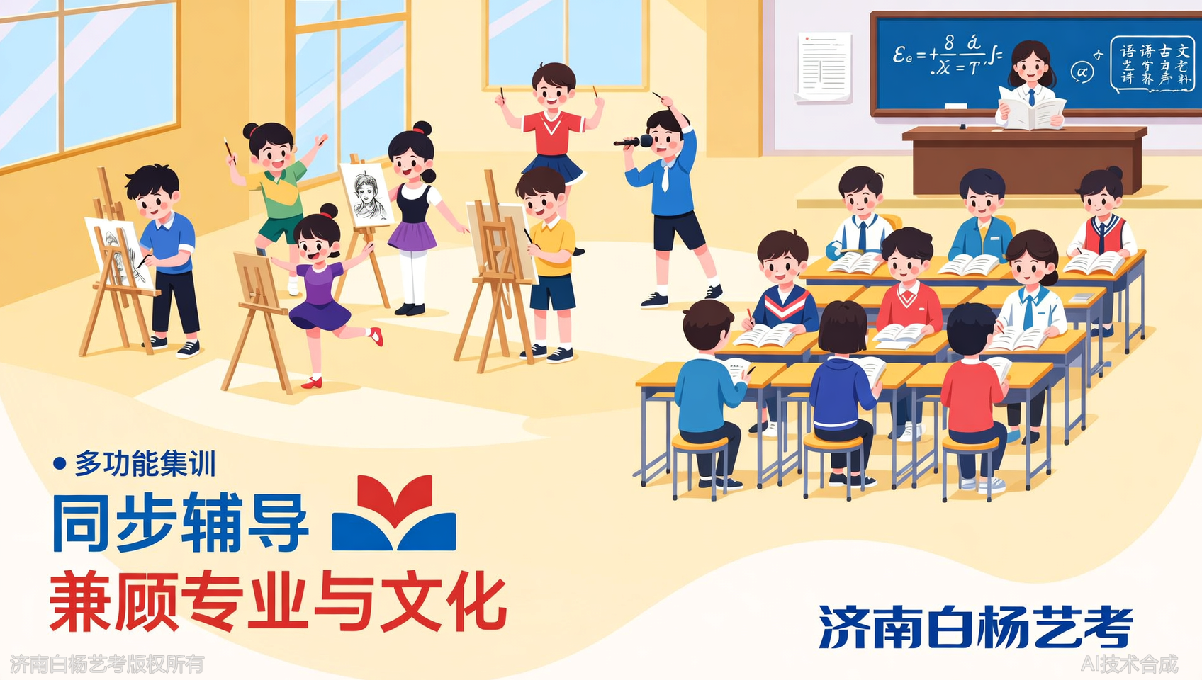 怕集训期间文化课掉队？济南白杨艺术学校文化课同步辅导