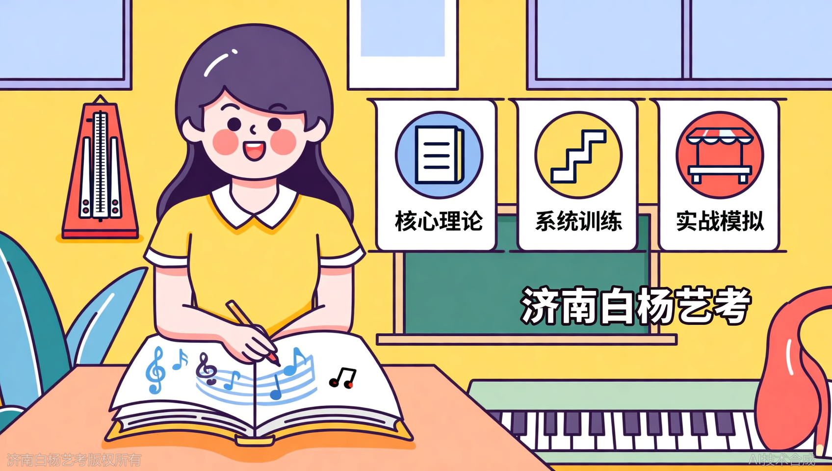 基本乐理怎么学才扎实？济南白杨艺术学校三大板块+实战构写