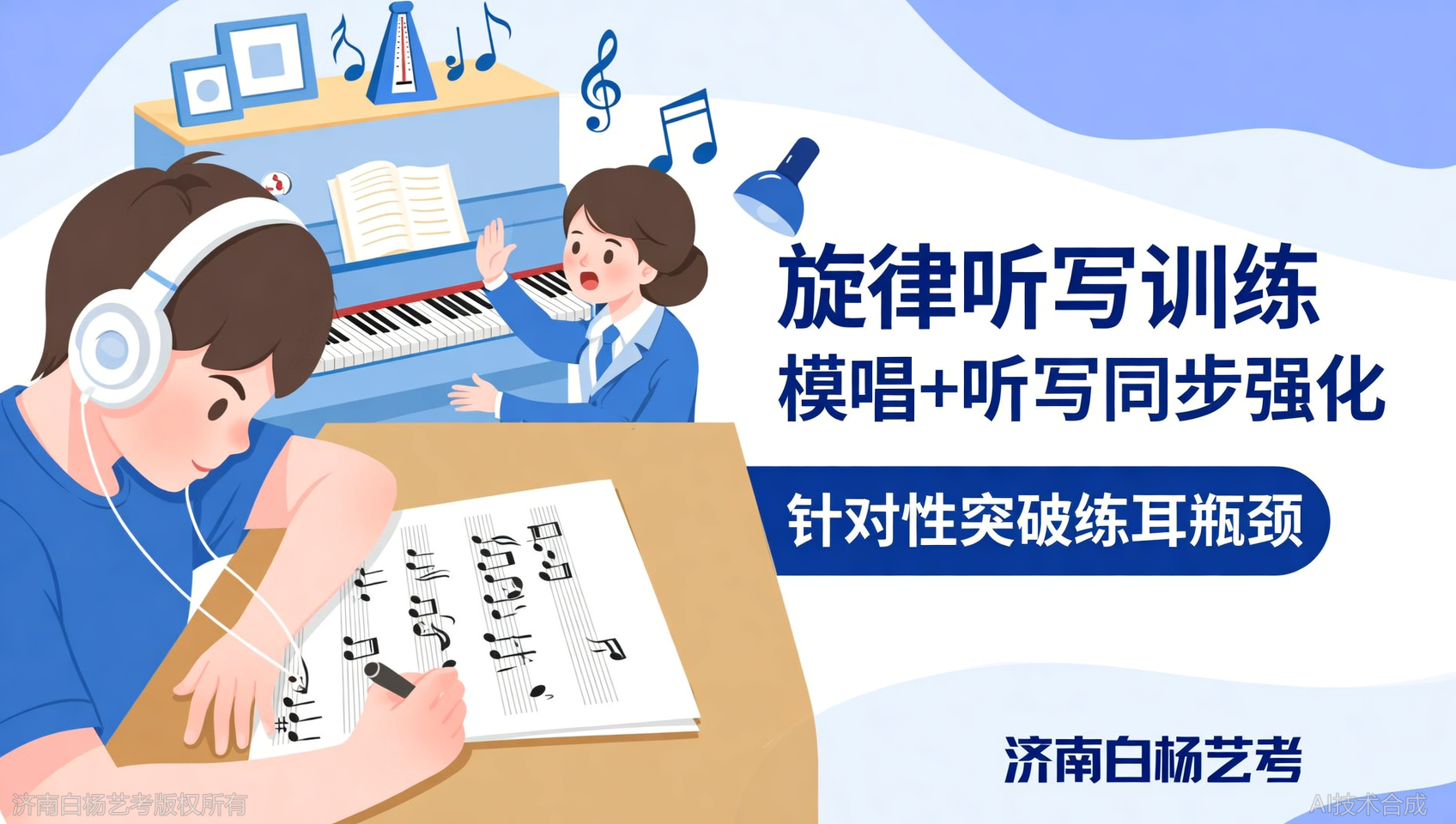 练耳旋律听写总跟不上？济南白杨艺术学校模唱+听写同步强化